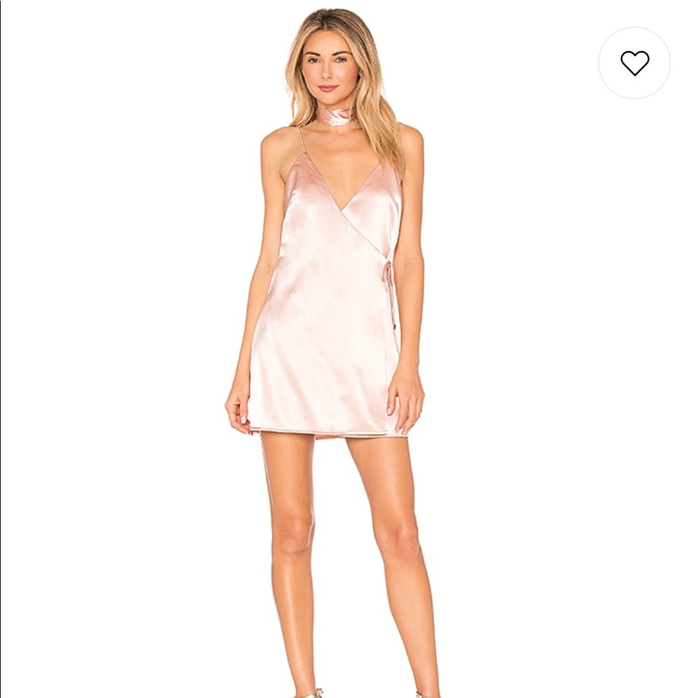 by the way Brandy Satin Wrap Dress Blush Revolve